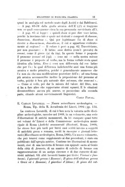 Bollettino di filologia classica