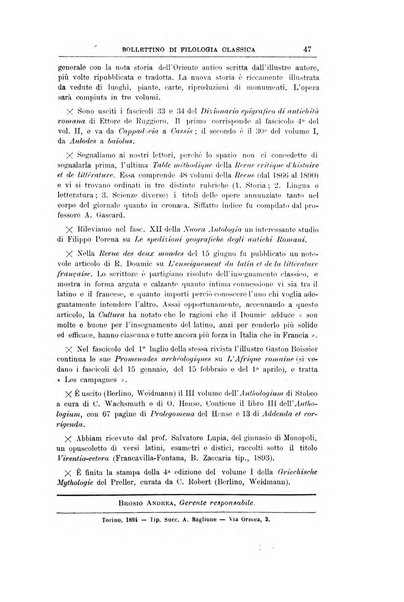 Bollettino di filologia classica