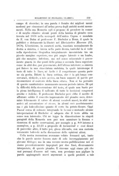 Bollettino di filologia classica