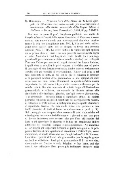 Bollettino di filologia classica