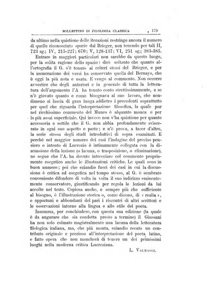 Bollettino di filologia classica