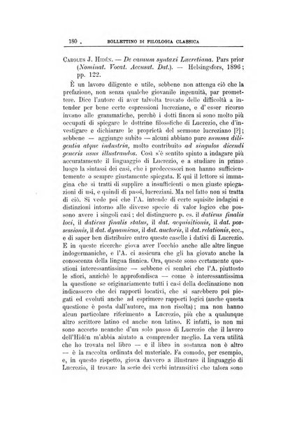 Bollettino di filologia classica