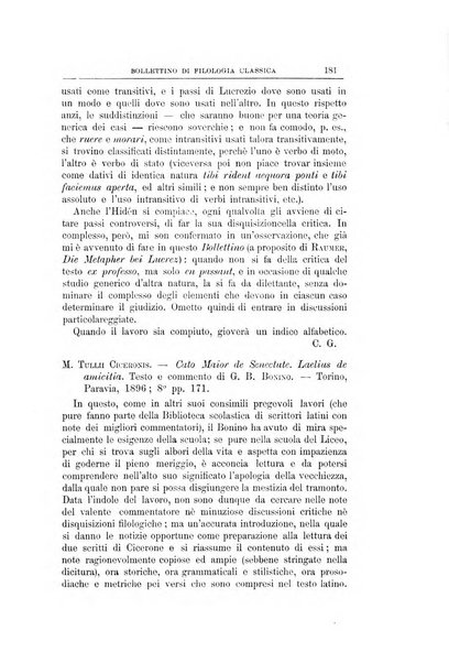 Bollettino di filologia classica