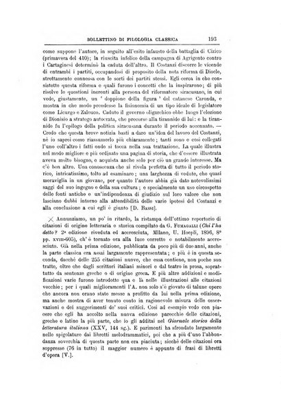 Bollettino di filologia classica