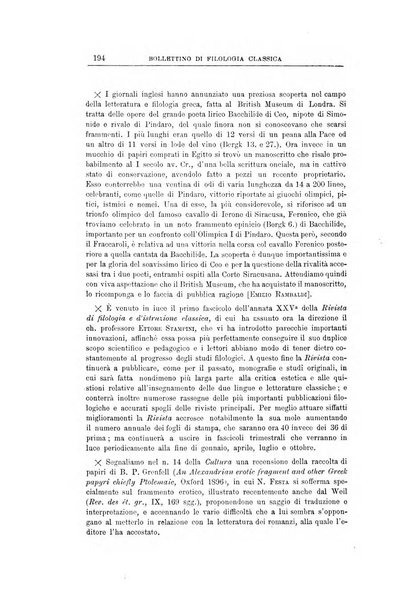 Bollettino di filologia classica