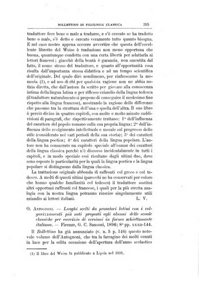 Bollettino di filologia classica