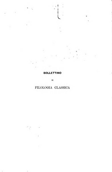 Bollettino di filologia classica