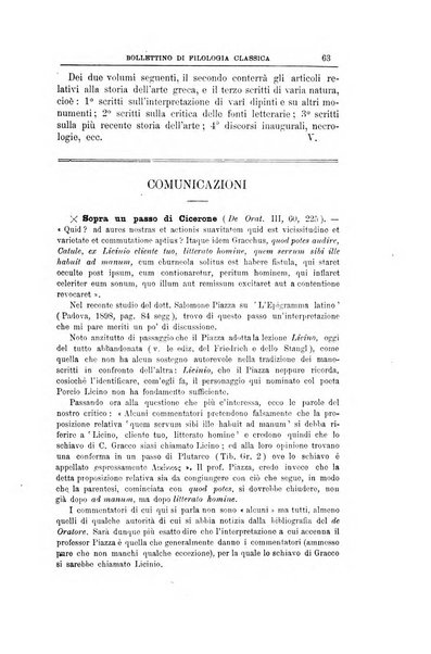 Bollettino di filologia classica