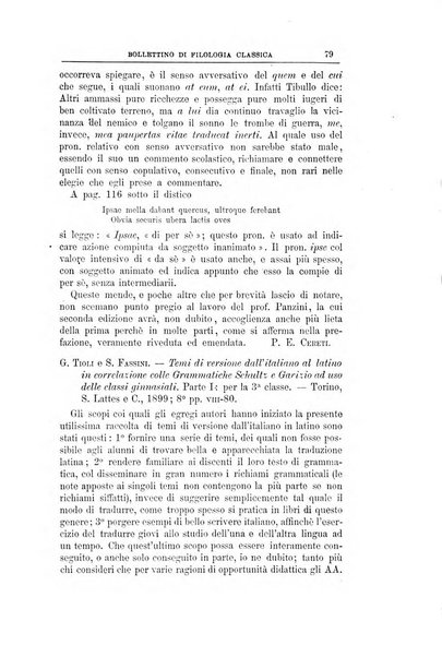 Bollettino di filologia classica