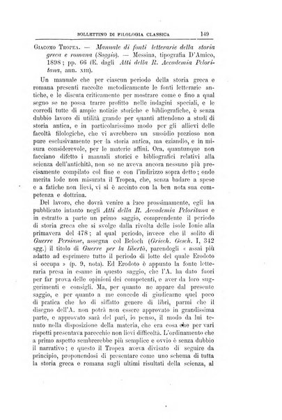 Bollettino di filologia classica