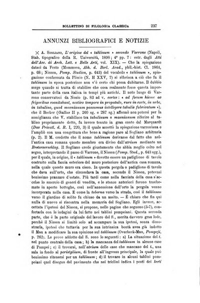 Bollettino di filologia classica