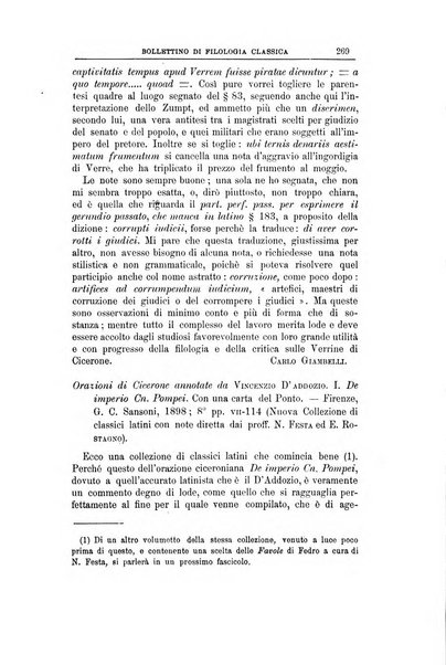 Bollettino di filologia classica