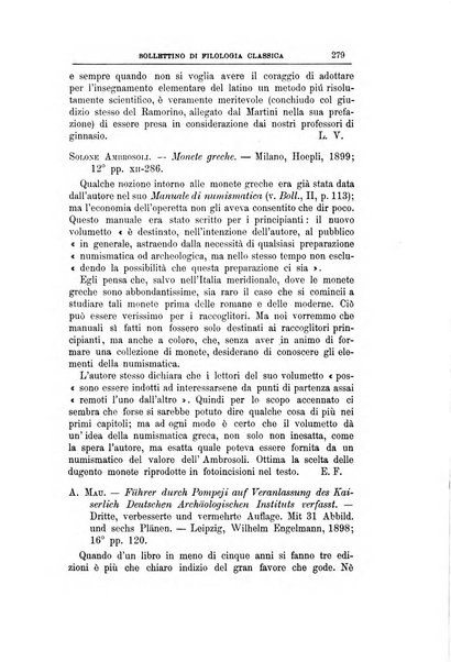 Bollettino di filologia classica