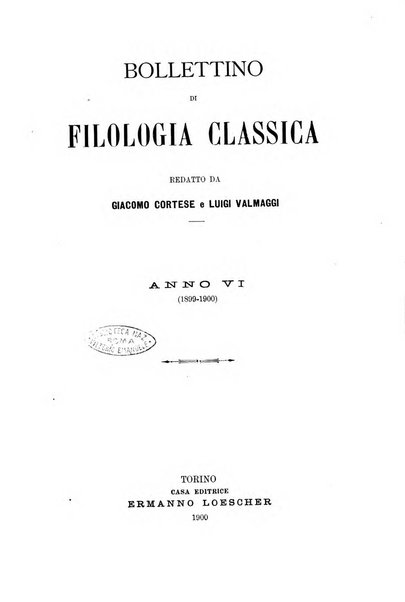 Bollettino di filologia classica