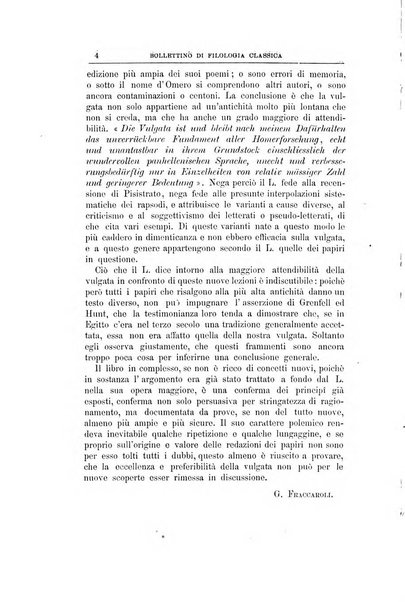 Bollettino di filologia classica