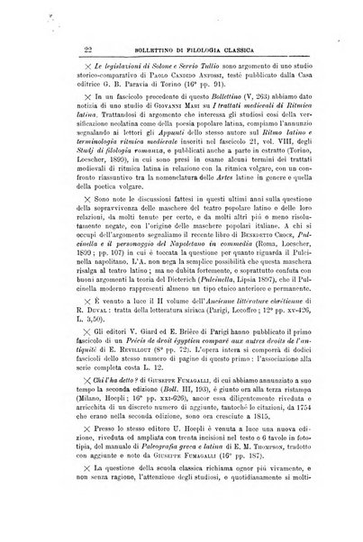 Bollettino di filologia classica