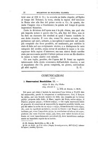 Bollettino di filologia classica