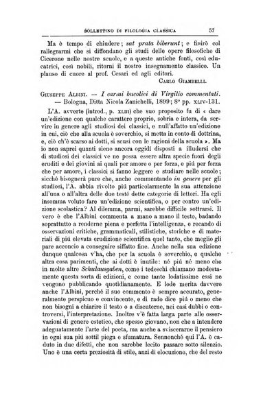 Bollettino di filologia classica