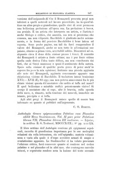 Bollettino di filologia classica