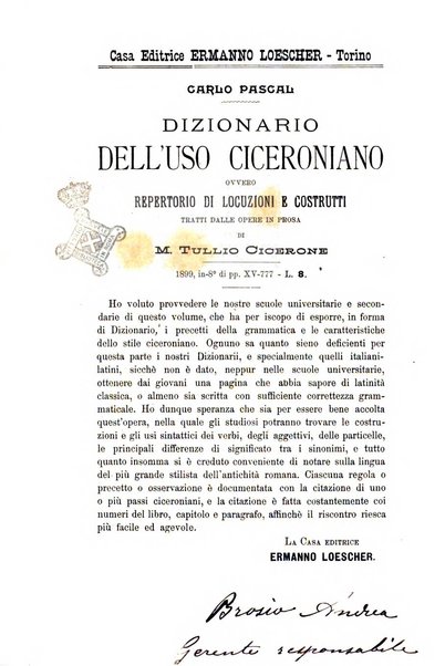 Bollettino di filologia classica