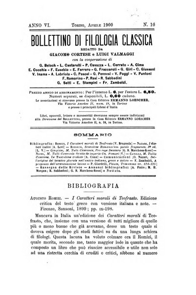 Bollettino di filologia classica