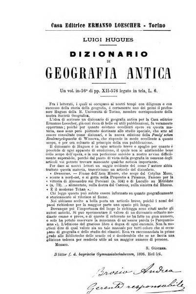 Bollettino di filologia classica