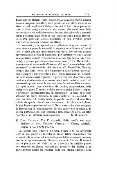 Bollettino di filologia classica