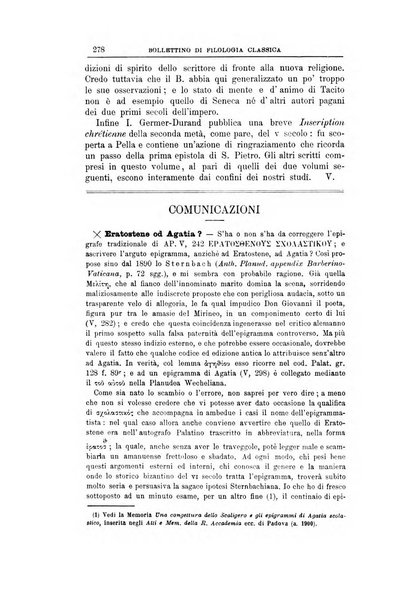 Bollettino di filologia classica