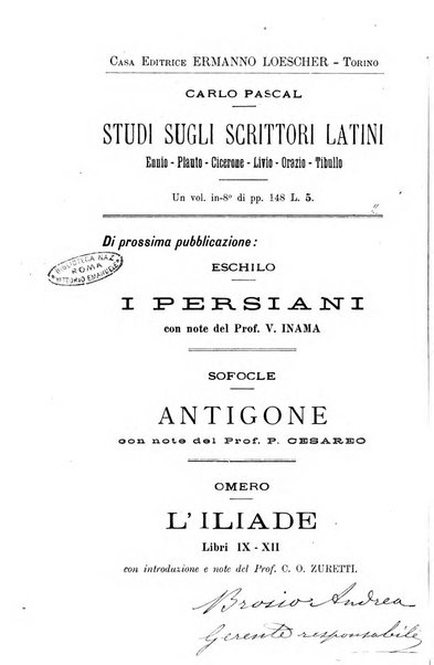 Bollettino di filologia classica