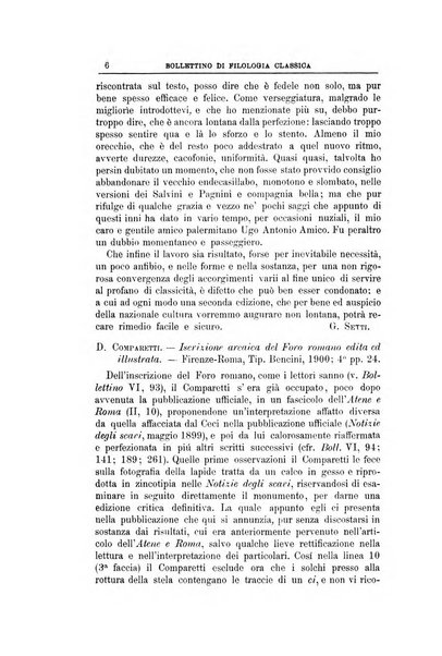 Bollettino di filologia classica