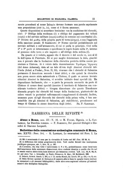 Bollettino di filologia classica