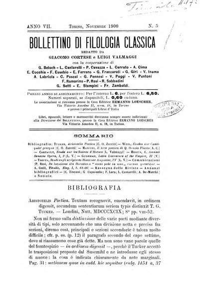 Bollettino di filologia classica