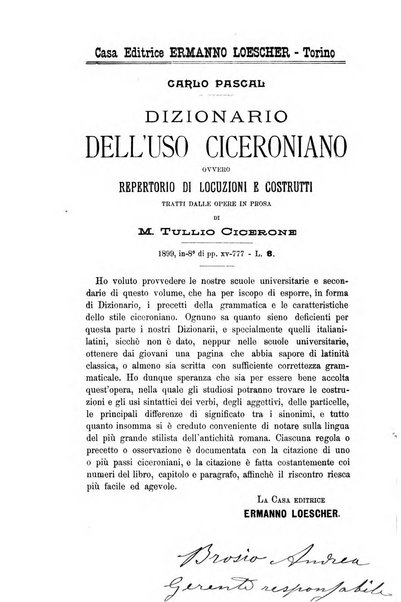 Bollettino di filologia classica