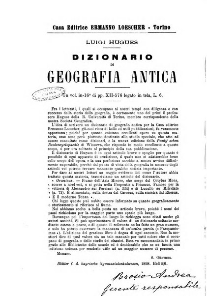 Bollettino di filologia classica