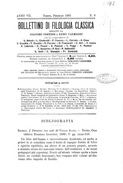 Bollettino di filologia classica