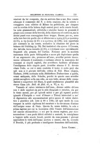 Bollettino di filologia classica