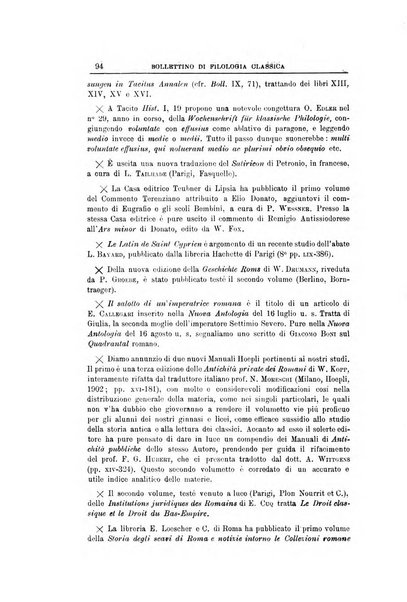 Bollettino di filologia classica