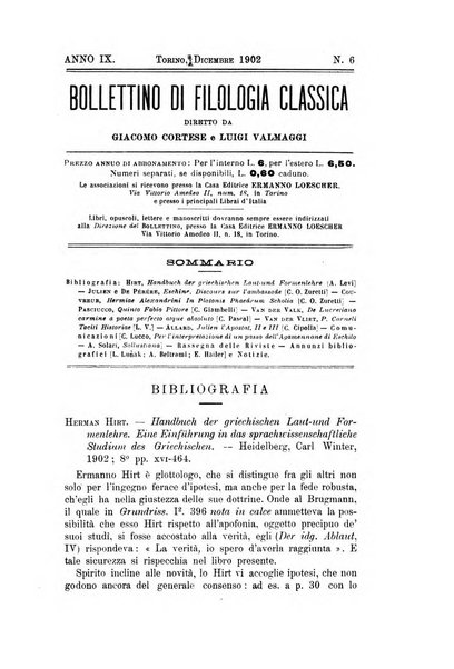 Bollettino di filologia classica