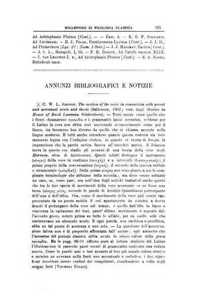 Bollettino di filologia classica