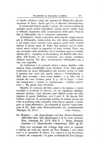 Bollettino di filologia classica