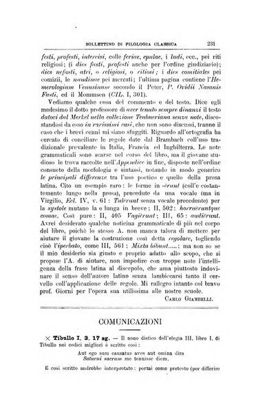 Bollettino di filologia classica