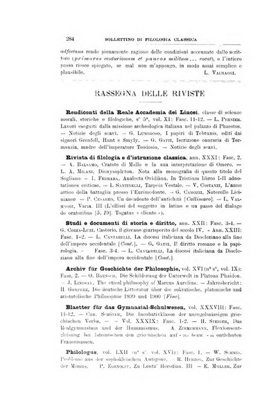 Bollettino di filologia classica