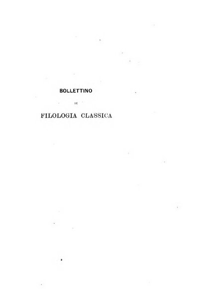 Bollettino di filologia classica