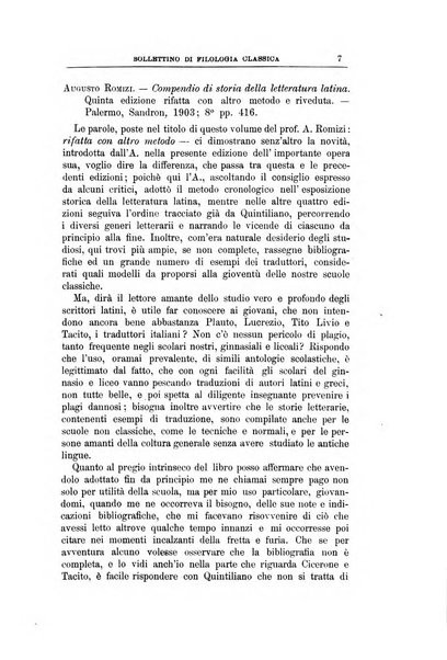 Bollettino di filologia classica