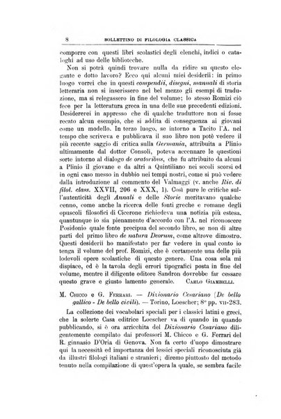 Bollettino di filologia classica