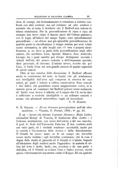 Bollettino di filologia classica