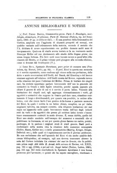 Bollettino di filologia classica