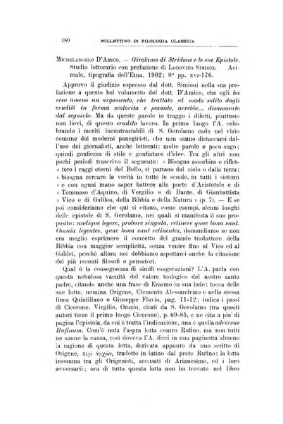 Bollettino di filologia classica