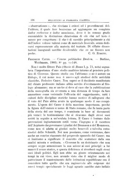 Bollettino di filologia classica