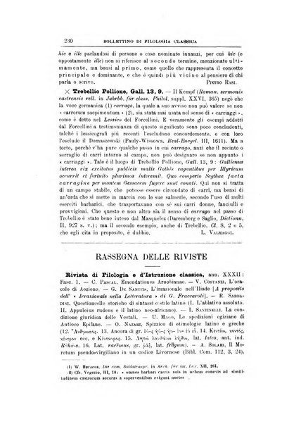 Bollettino di filologia classica